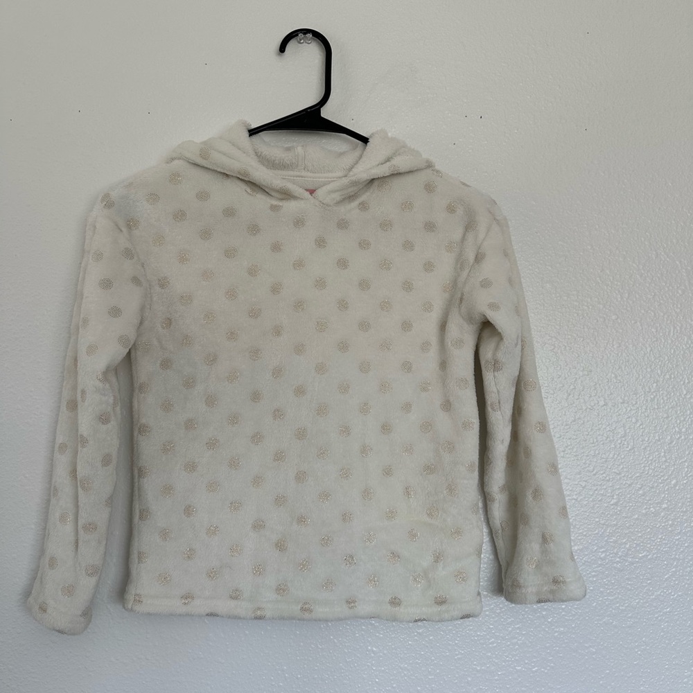 Cozy White Polka Dot Kids Hoodie